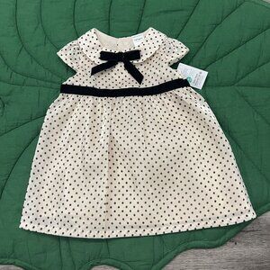 Carters Dress 3M Gold Black Polka Dot Party Dress Special Occasion